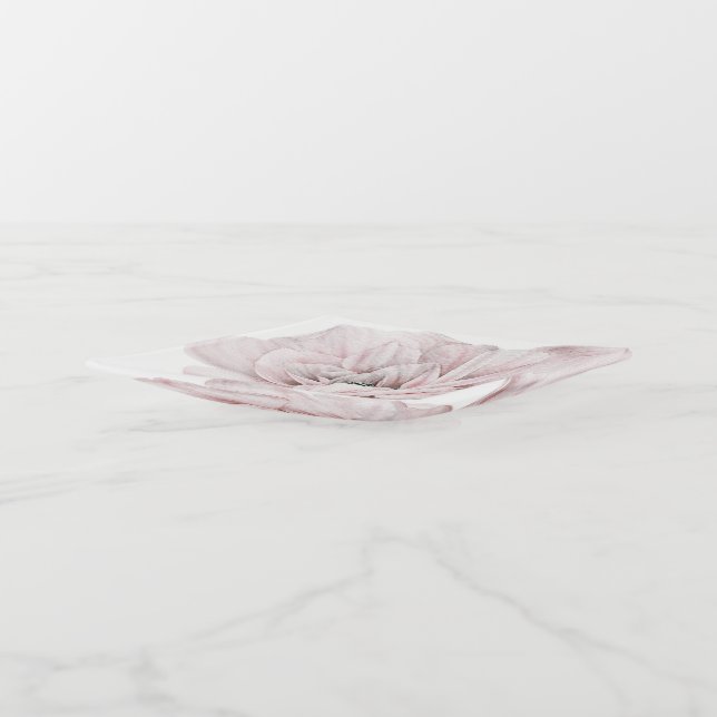 Pink peonies,wedding,chic, classy, modern, trendy, trinket tray (Angled)