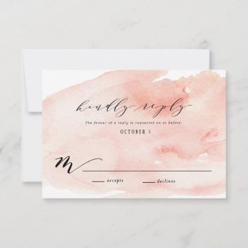 Pink Peonies Wedding Invitation Reply Card by blush_printables at Zazzle