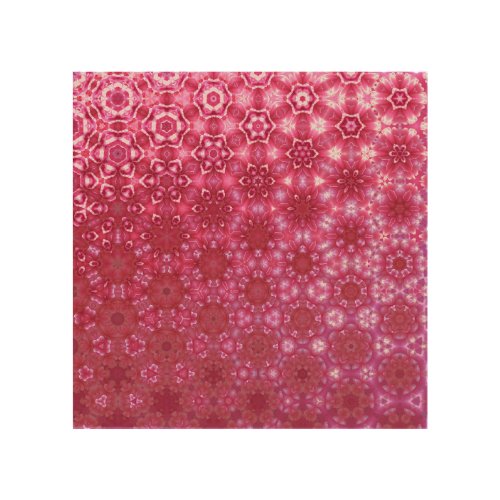 Pink peony abstract generative morph pattern wood wall art