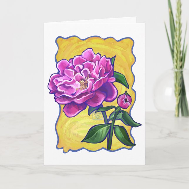 Pink Peony Art Happy Mother' Day Card (Front)