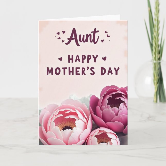 Pink Peony Aunts Day Card (Front)