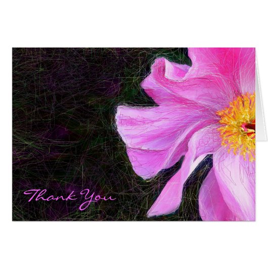 PINK PEONY Bat Mitzvah Thank You Card (Front Horizontal)
