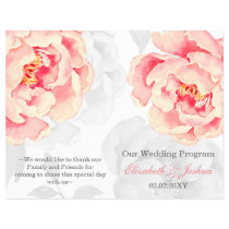 Pink Peony Bifold wedding program