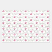 Pink Peony Birthday Wrapping Paper Sheets (Front 2)