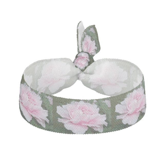 Pink Peony Blooming Hair Tie (Front)