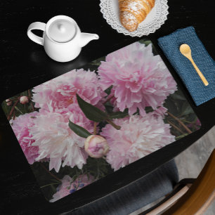Pink Peony Blooms Floral Placemat