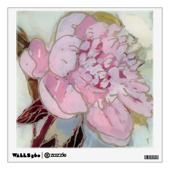 Pink Peony Blossom Wall Decal (Front)