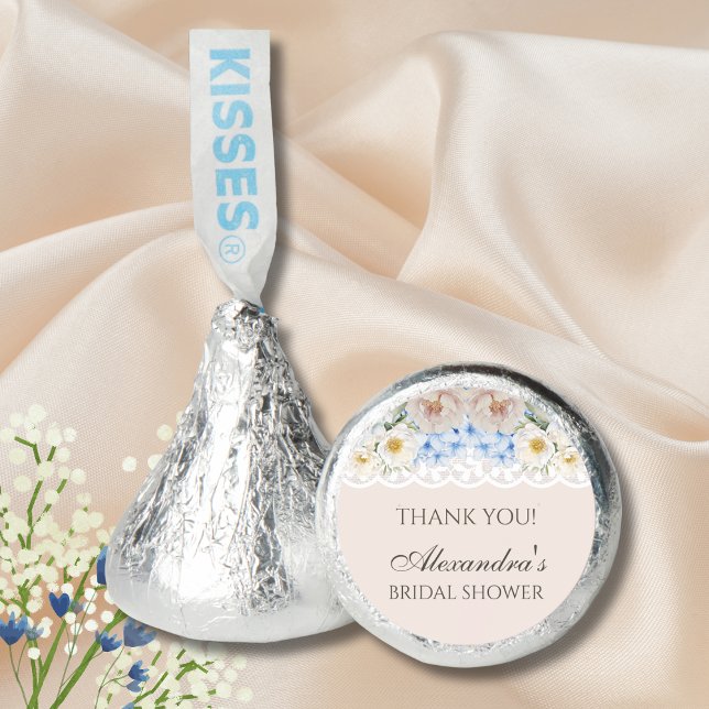 Pink Peony Blue Hydrangea Bridal Shower Favor (Creator Uploaded)