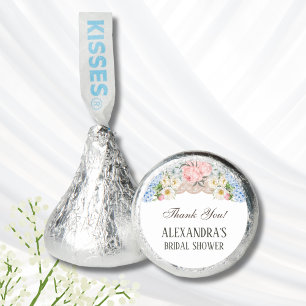 Pink Peony Blue Hydrangea Bridal Shower Favor