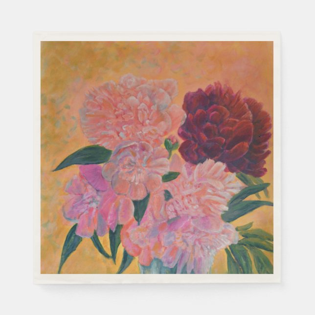 Pink Peony bouquet  Napkins (Front)
