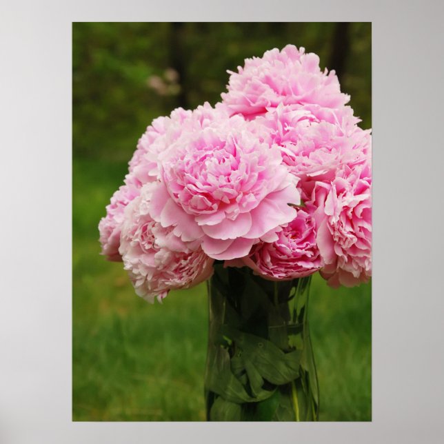 Pink Peony Bouquet Poster (Front)