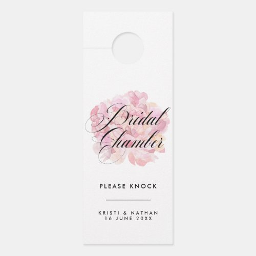 Pink Peony Bridal Chamber Wedding Door Sign