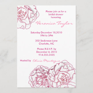 Pink Peony Bridal Shower Invitation