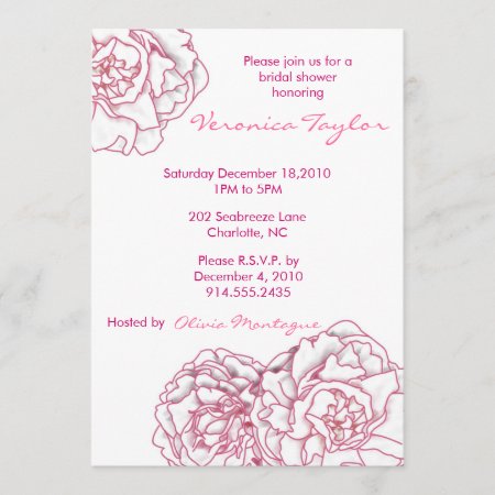 Pink Peony Bridal Shower Invitation