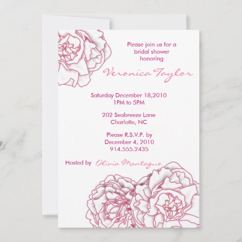 Pink Peony Bridal Shower Invitation