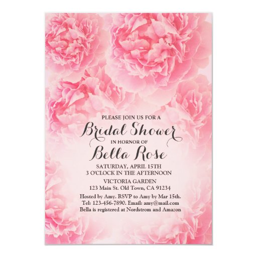 Pink peony Bridal Shower invitation peony1 | Zazzle