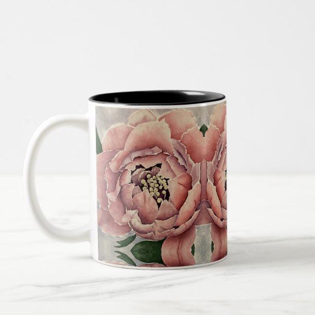 Pink Peony Coffee Mug (Left)