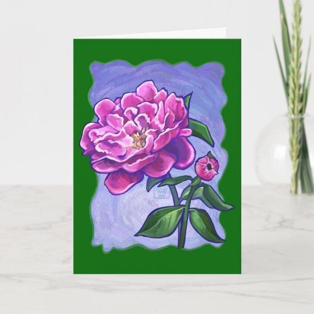 Pink Peony Customizable Happy Mother' Day Card (Front)