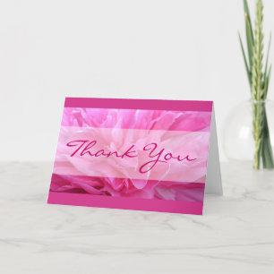 Pink Peony Elegant Thank You Card