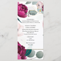 Pink Peony Eucalyptus Garden Floral Glam Menu