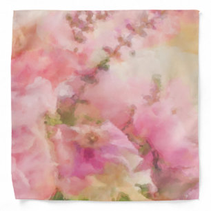 Pink peony floral bandana