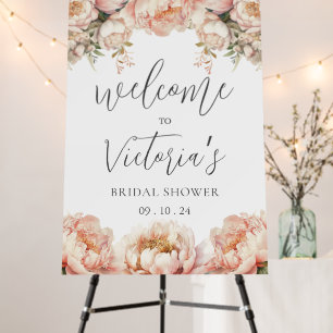 Pink Peony Floral Bridal Shower Foam Board