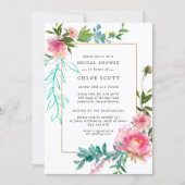 Pink Peony Floral Bridal Shower Invitation (Front)