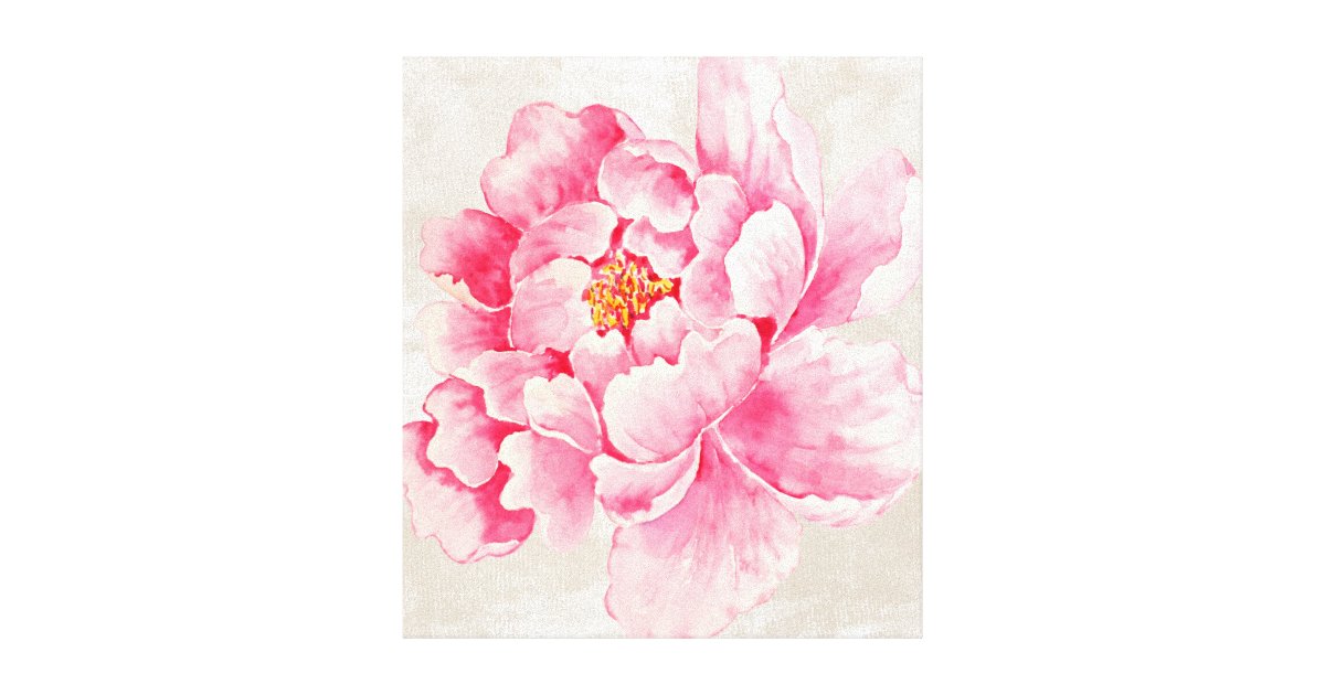 Pink Peony Floral Canvas Print | Zazzle