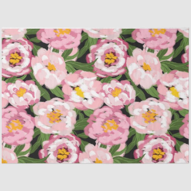 Pink peony floral decoupage  tissue paper (Front)