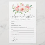 Pink Peony Floral Greenery Advice and Wishes Card<br><div class="desc">A beautiful pink peony floral arrangement tops this Advice and Wishes card. If you need more matching products please message me.</div>