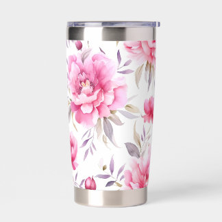 Pink Peony Floral Insulated Tumbler