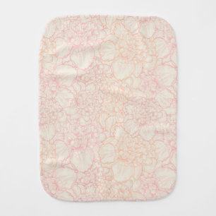 Pink Peony Floral Pattern Baby Burp Cloth