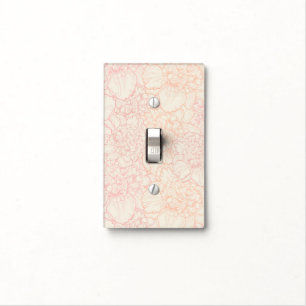 Pink Peony Floral Pattern Light Switch Cover