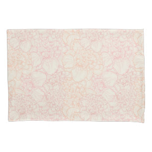 Pink Peony Floral Pattern Pillow Case