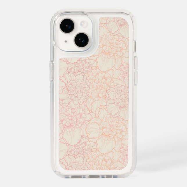 Pink Peony Floral Pattern Speck iPhone Case (Front)