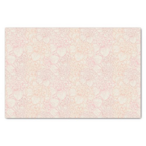 Pink Peony Floral Pattern Tissue Paper