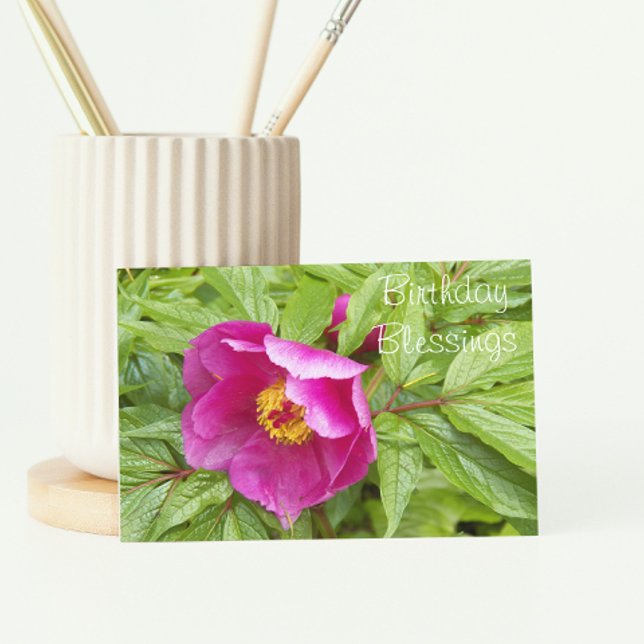 Pink Peony Floral Religious Birthday Card (In Situ)