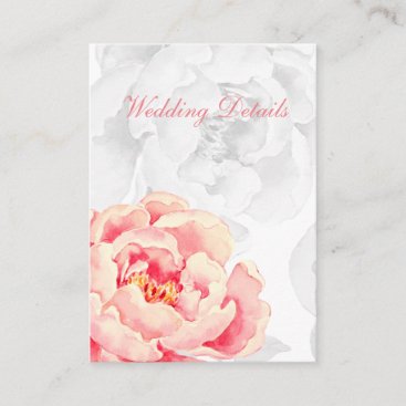 Pink Peony Floral wedding details Enclosure Card