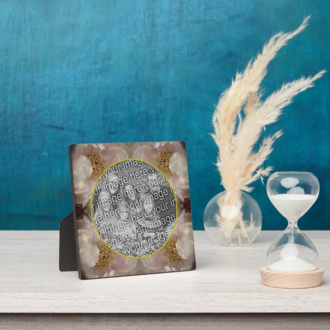 Pink Peony Flower Add Your Own Photo Plaque (Insitu)