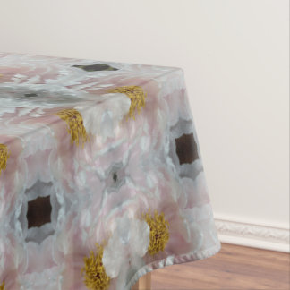 Pink Peony Flower Center Abstract Pattern Tablecloth