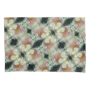 Pink Peony Flower Center Pattern Pillow Case