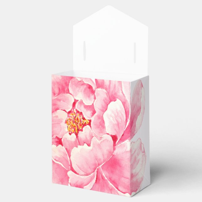 Pink Peony Flower Favor Boxes (Opened)