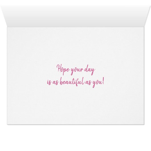 Pink Peony Flower Happy Birthday Card (Inside Horizontal (Bottom))