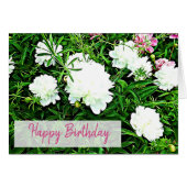 Pink Peony Flower Happy Birthday Card (Front Horizontal)