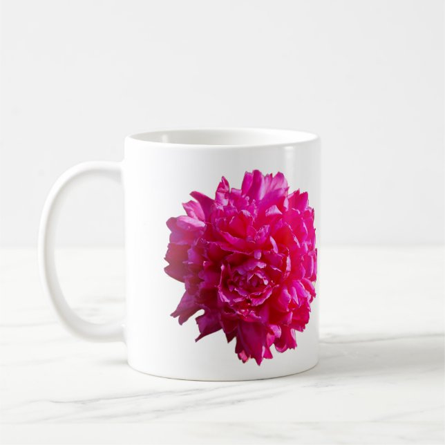 Pink peony flower mug (Left)
