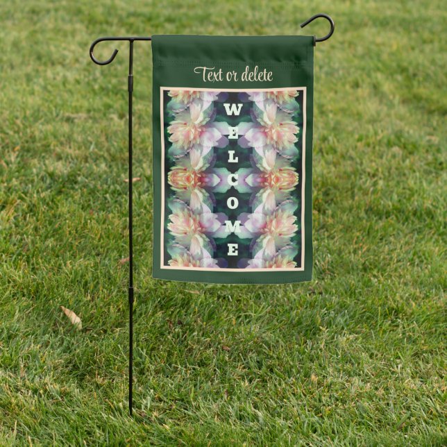 Pink Peony Flower Multiplied Abstract Personalized Garden Flag (In SItu)
