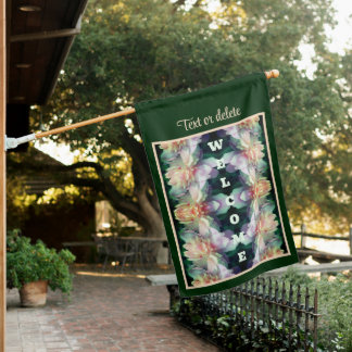 Pink Peony Flower Multiplied Abstract Personalized House Flag