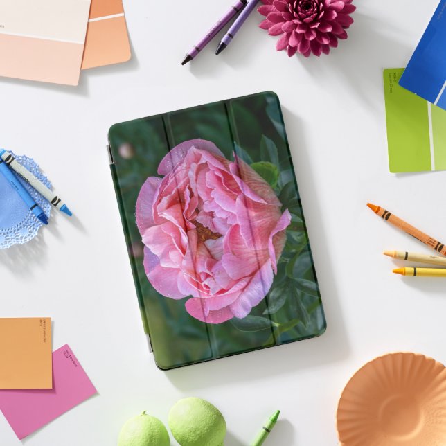 Pink Peony Flower, Nature Photography iPad Pro Cover (Desk)