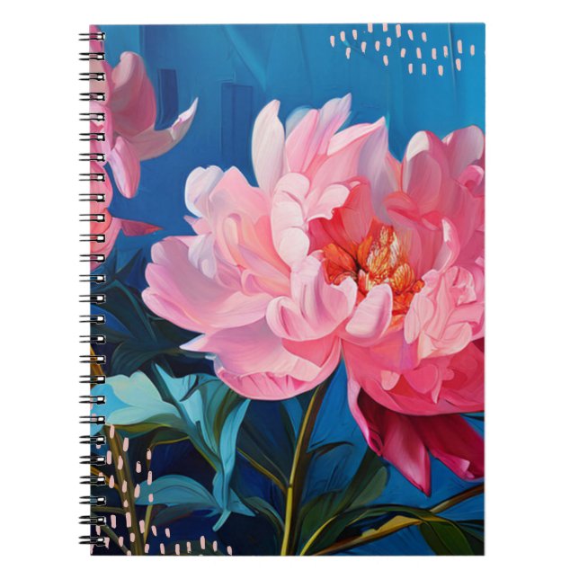 Pink Peony Flower Notebook (Front)