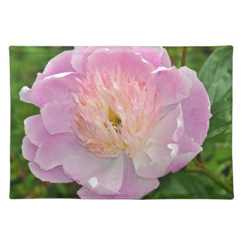 Pink peony flower placemat